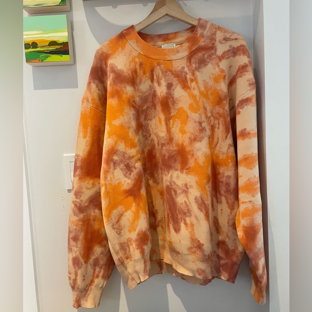 Bound Sunset Tie Dye Knit Sweater - Orange